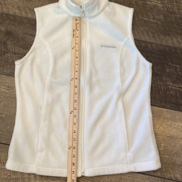 COLUMBIA White Full Zip Fleece Vest Medium - Picture 5 of 7